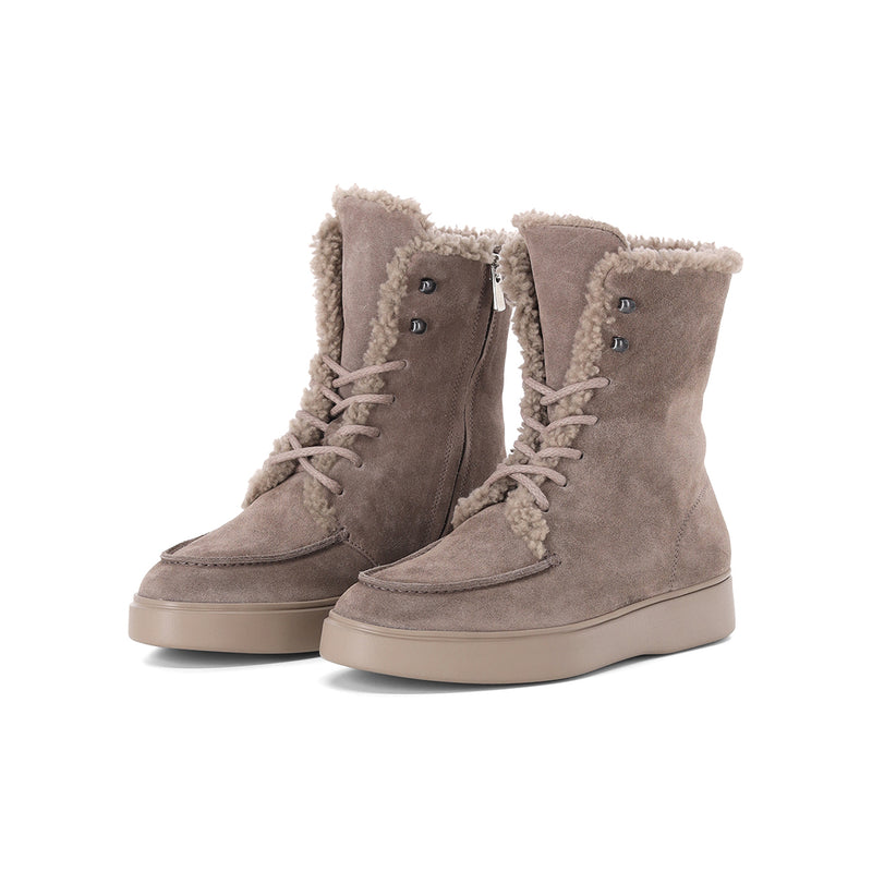 Boots Frame 113 aus Veloursleder 41 / Graugrün
