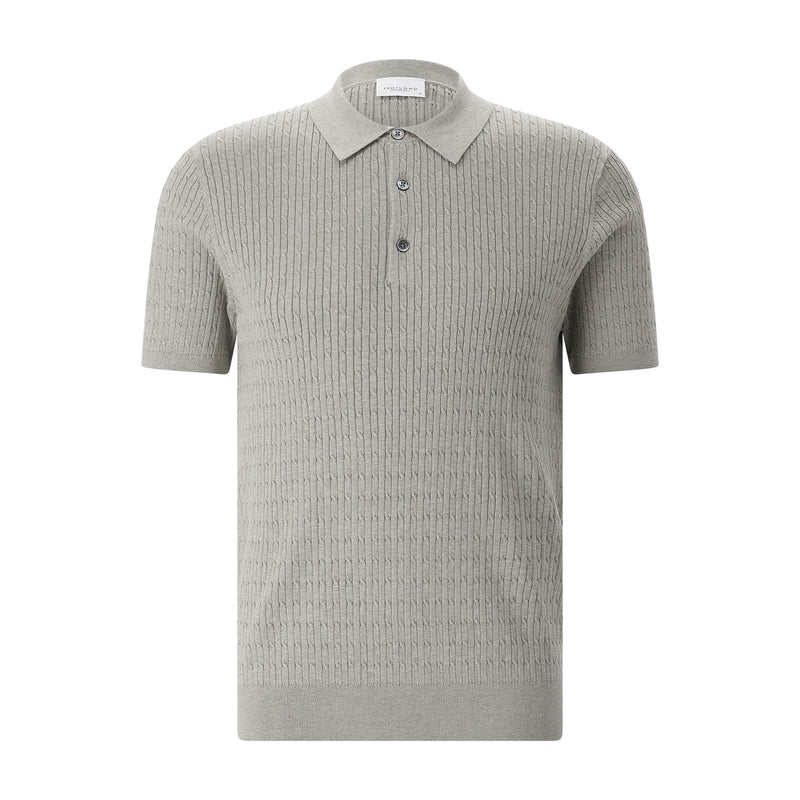 Profuomo Gestricktes Poloshirt aus Tencel & Seide Herren