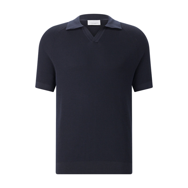 Gestricktes Poloshirt aus Baumwolle XXL / Navy