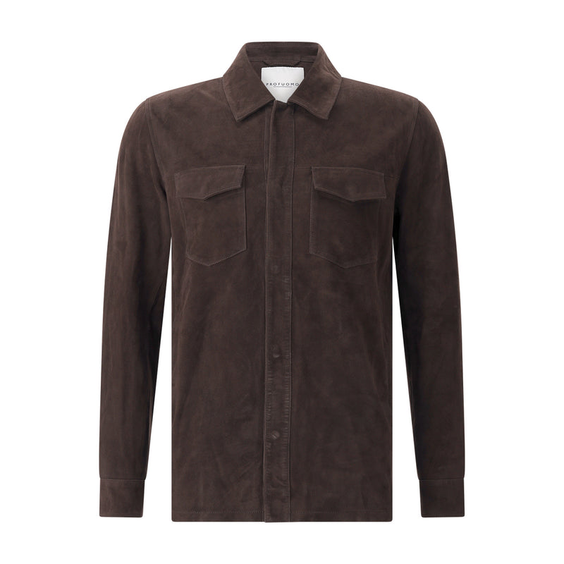 Overshirt aus Veloursleder XXL / Dunkelbraun