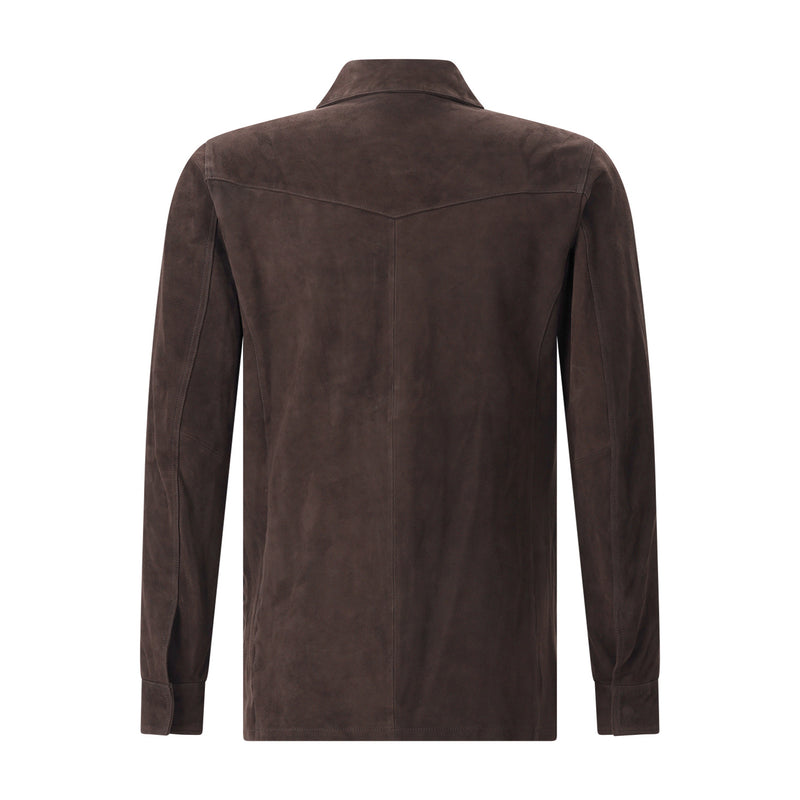 Overshirt aus Veloursleder XXL / Dunkelbraun
