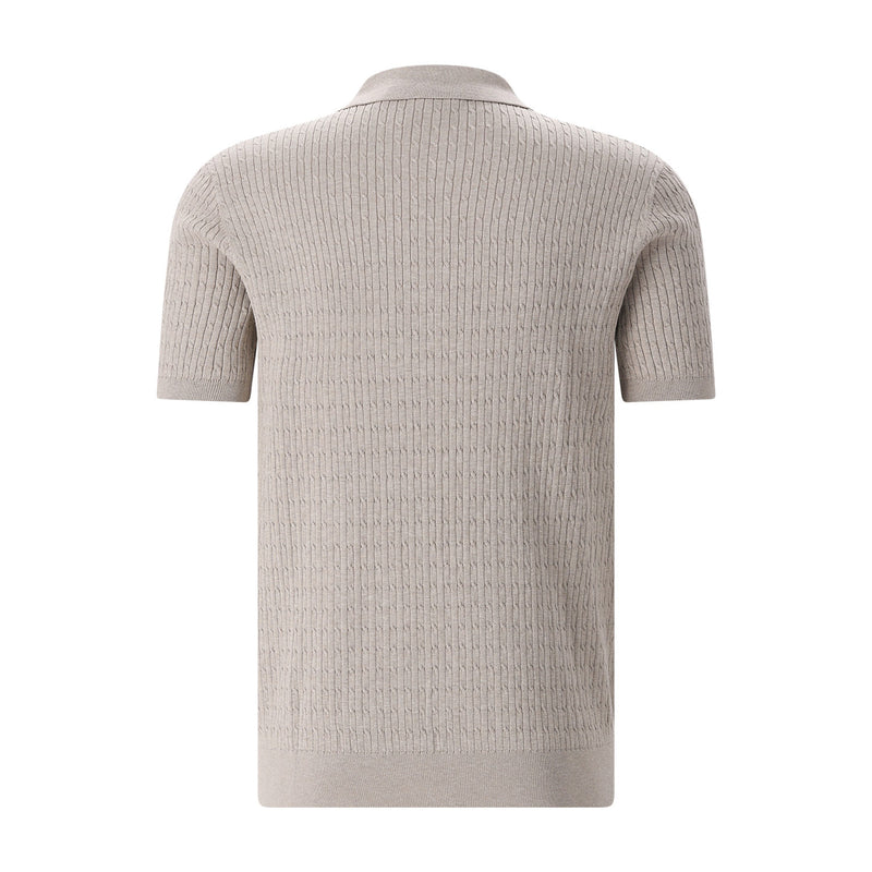 Profuomo Gestricktes Poloshirt aus Tencel & Seide Herren