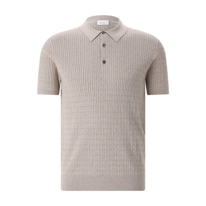 Profuomo Gestricktes Poloshirt aus Tencel & Seide Herren
