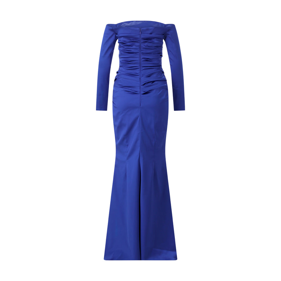 Abendkleid aus Satin 36 / Blau