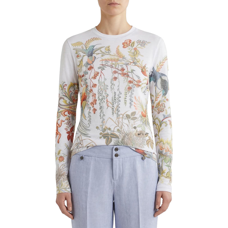 Langarm-Oberteil mit floralem Muster