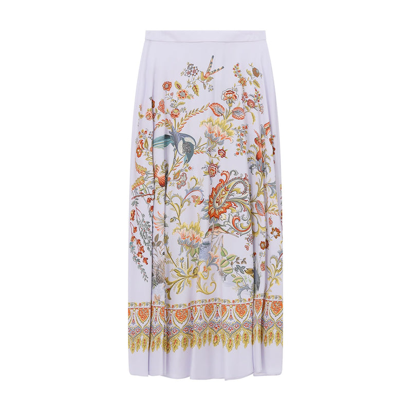 Midirock aus Seide 38 / Hellblau