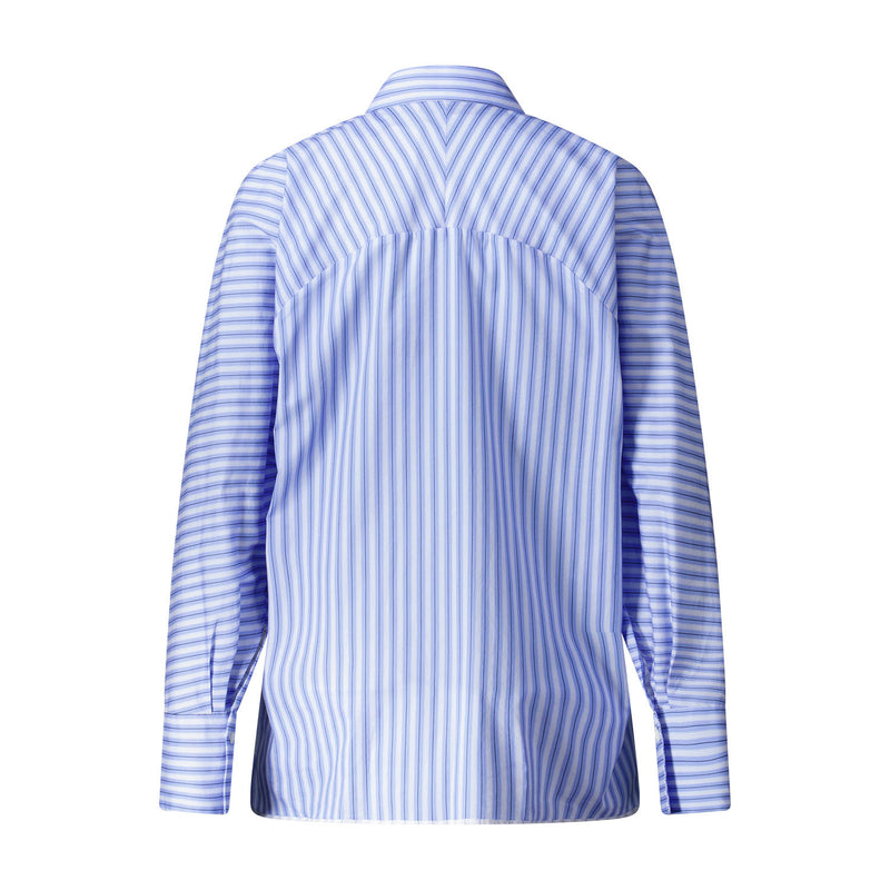 Gestreifte Hemdbluse mit Rüschen