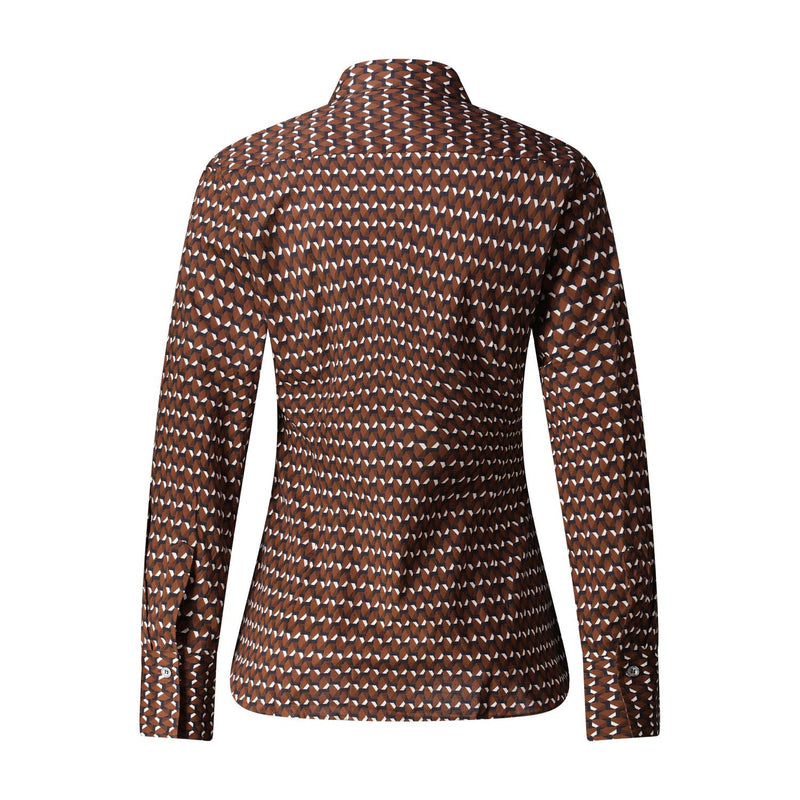 Slim-Fit Bluse mit Muster 44 / Braun