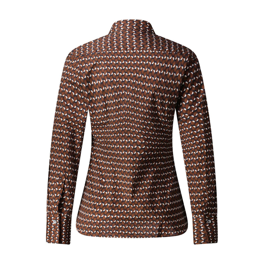 Caliban Slim-Fit Bluse mit Muster Damen