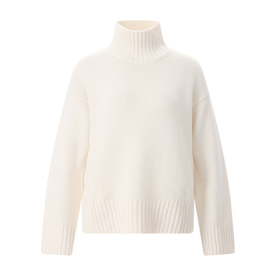 Pullover aus Wollmix XL / Creme