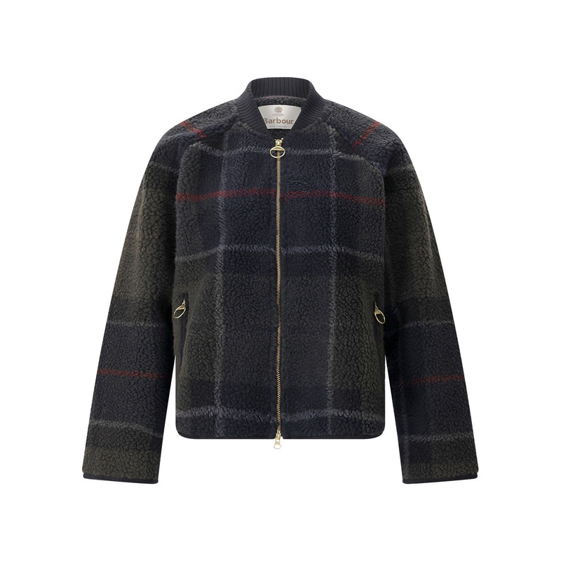 Fleecejacke auf Karomuster XXL / Dunkelgrün