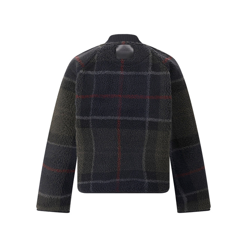 Fleece jacket with check pattern, XXL / Dark green