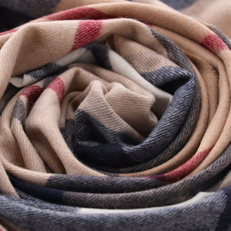 Schal Rosefield Tartan aus Lammwolle One Size / Beige