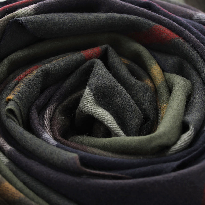 Schal Rosefield Tartan aus Lammwolle One Size / Dunkelgrün