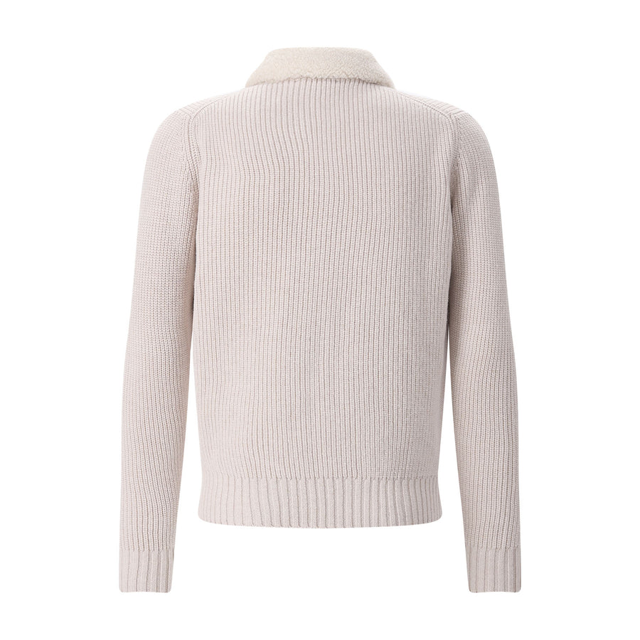 Strickjacke aus Schurwolle 58 / Beige