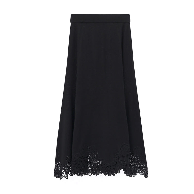 Zimmermann Midirock mit Spitze aus Wolle Damen