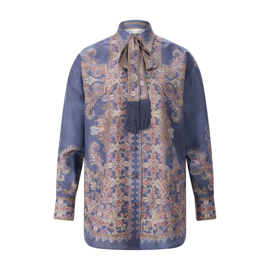 Bluse aus Seide 42 / Blau