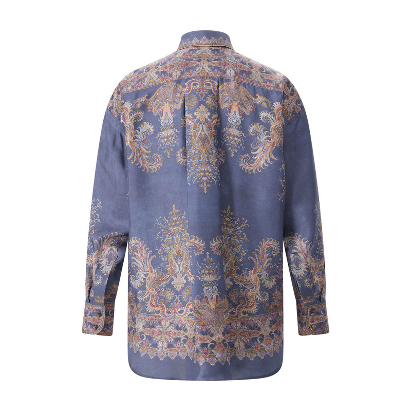 Bluse aus Seide 42 / Blau