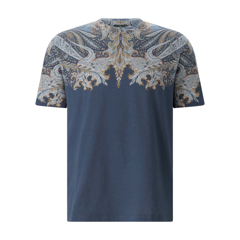T-Shirt mit Paisley-Muster 3XL / Dunkelblau