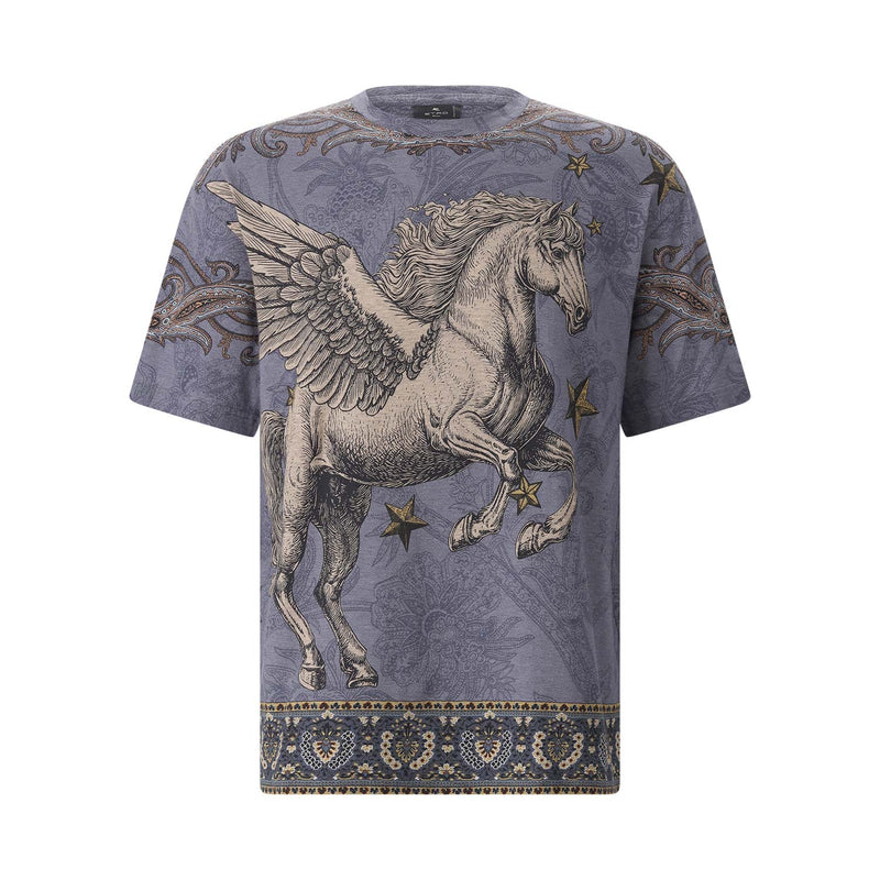 T-Shirt mit Print 3XL / Blau