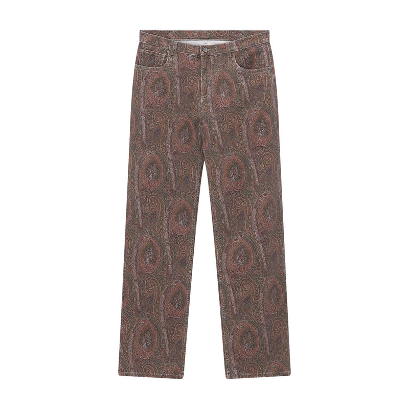 Straight-Fit Jeans mit Paisley Muster 38 / Braun