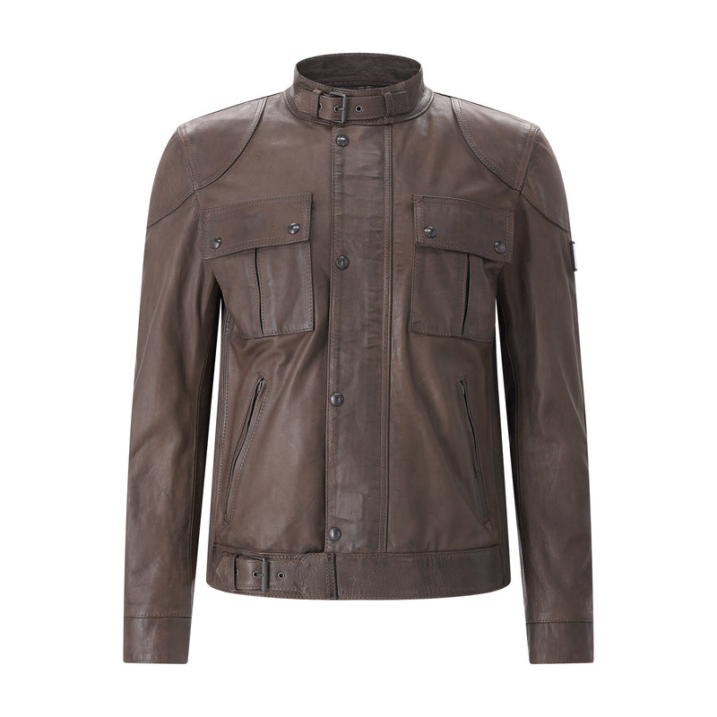 Jacke Gangster aus Leder 56 / Braun
