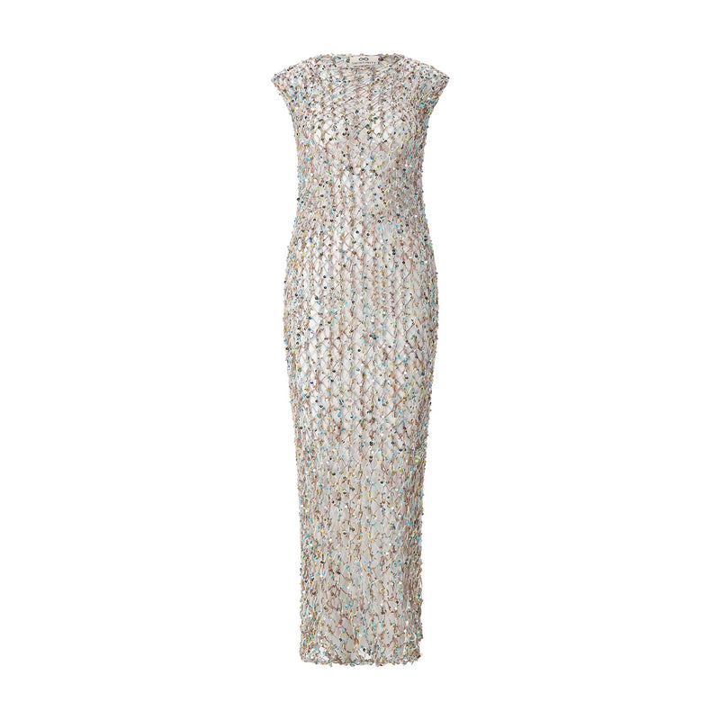 Sminfinity Langes Strickkleid mit Pailletten Damen
