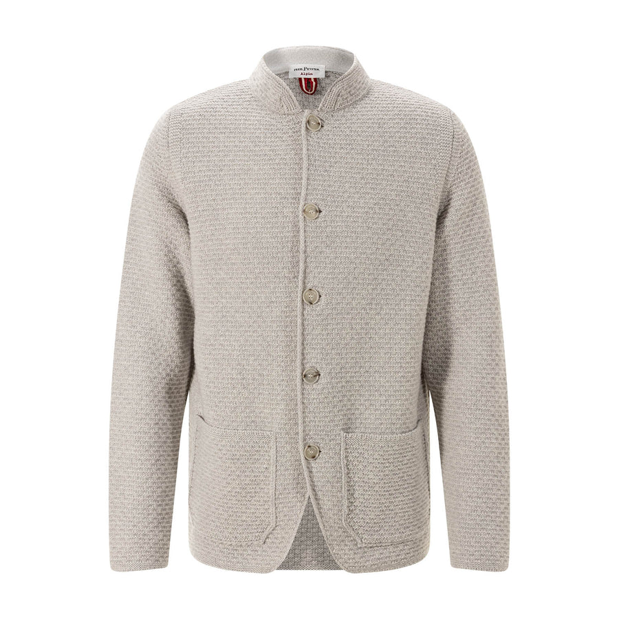 Strickjacke aus Woll-Mix XXL / Grau