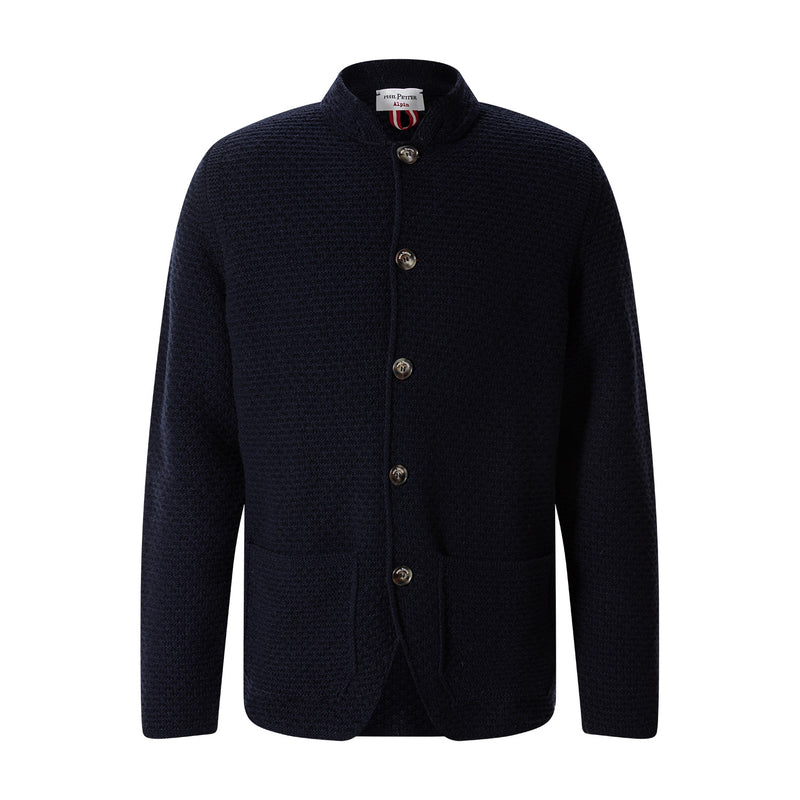 Strickjacke aus Woll-Mix XXL / Navy