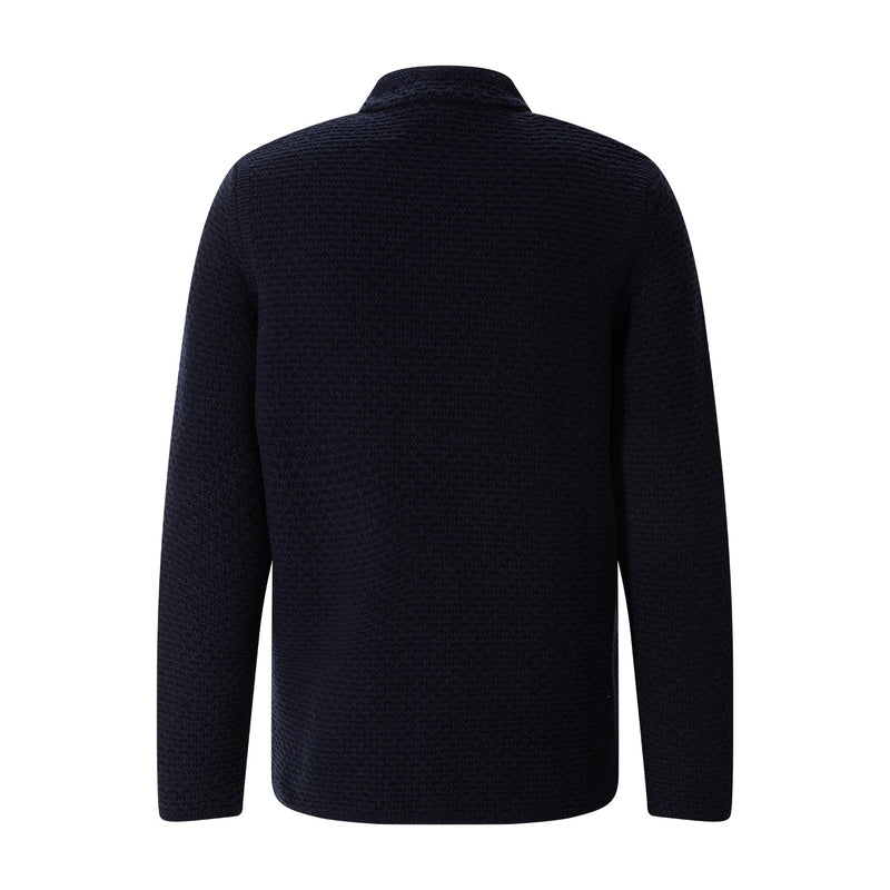 Strickjacke aus Woll-Mix XXL / Navy