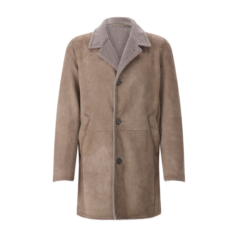Jacke aus Leder XXL / Graugrün