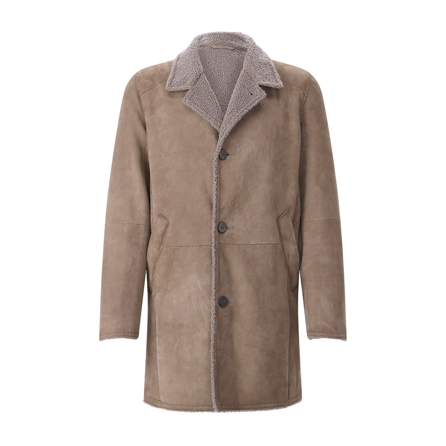 Jacke aus Leder XXL / Graugrün