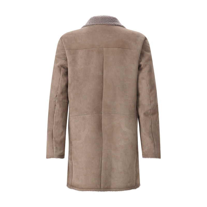 Jacke aus Leder XXL / Graugrün