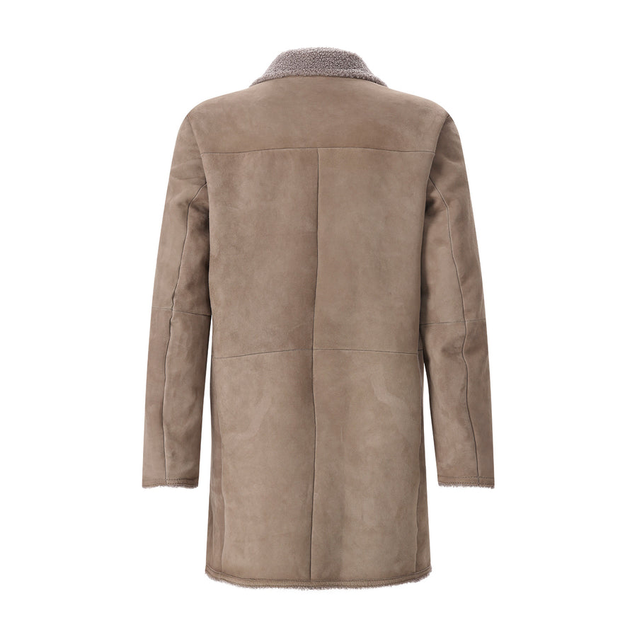 Jacke aus Leder XXL / Graugrün