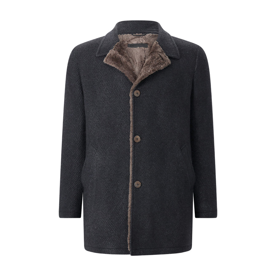 GMS-75 Wollmantel mit Pelzfutter Herren