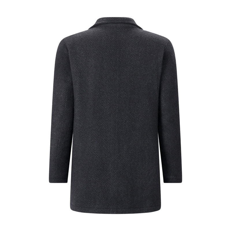 Wollmantel mit Pelzfutter XXXL / Dunkelblau