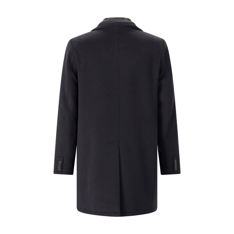 Mantel aus Schurwolle-Viskose-Mix 58 / Navy