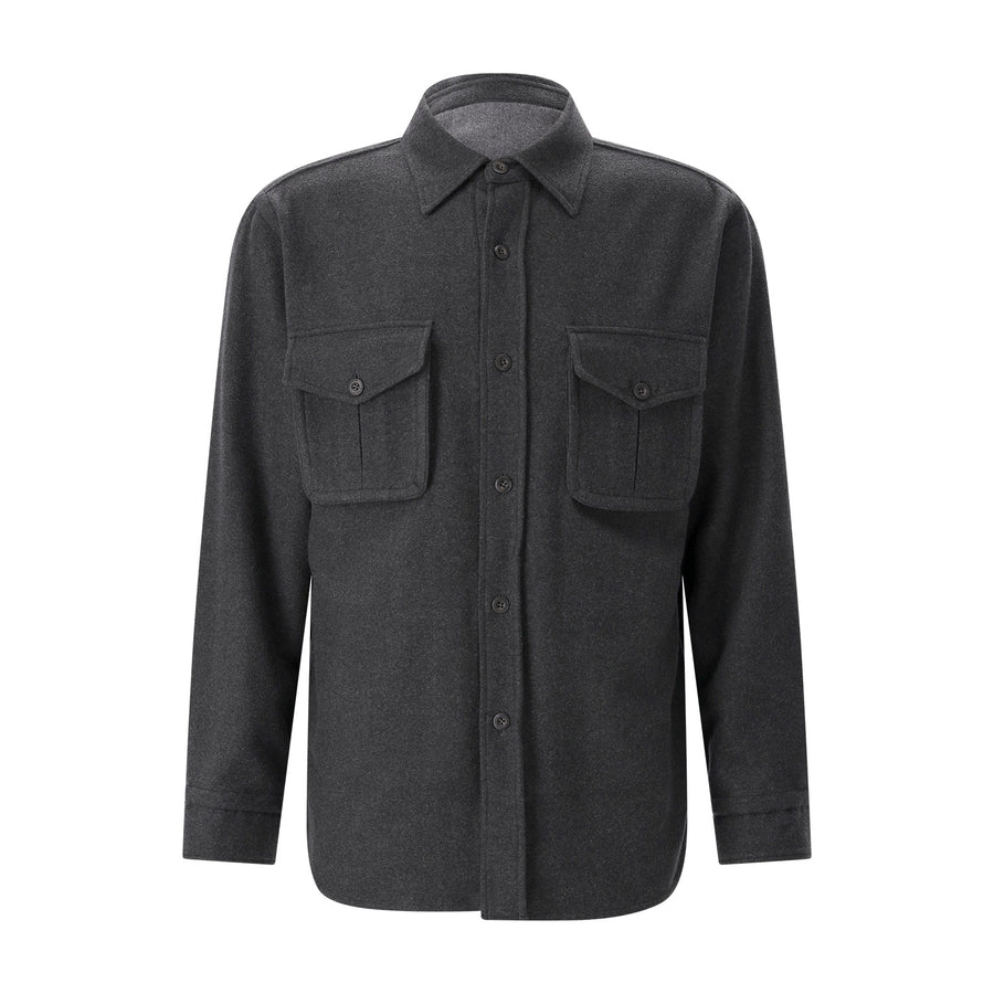 Overshirt aus Wolle XXL / Graugrün