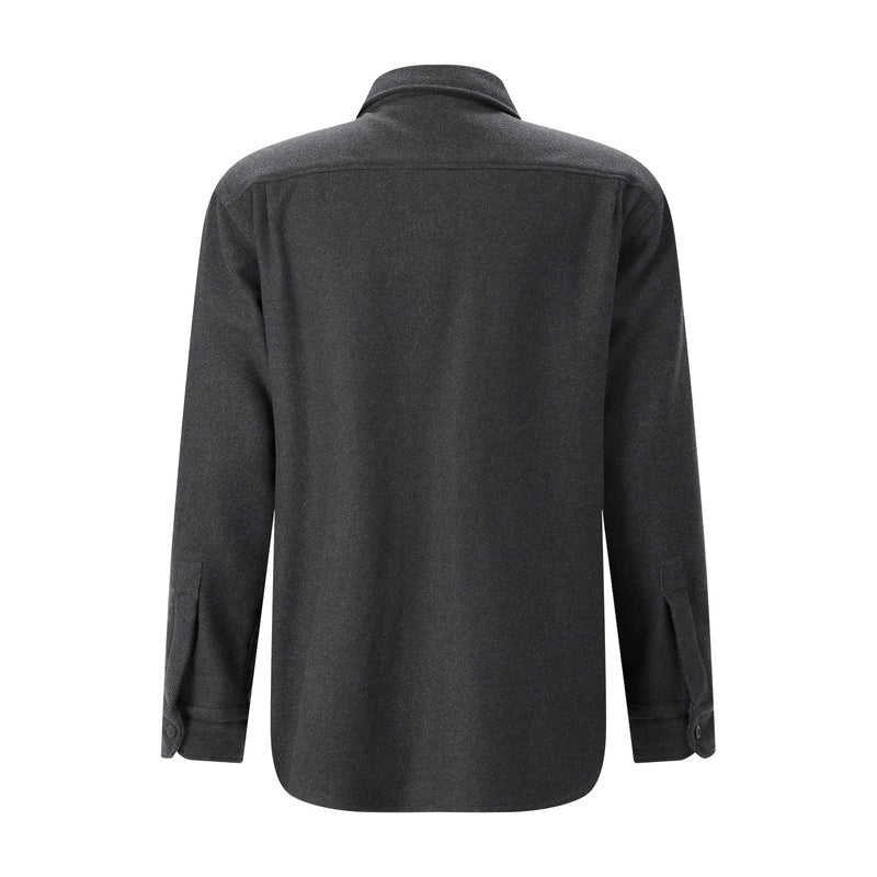 Overshirt aus Wolle XXL / Graugrün