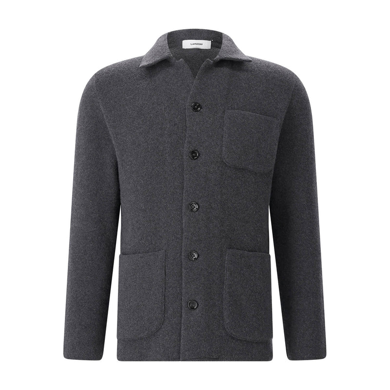 Strickjacke aus Schurwolle XXL / Anthrazit