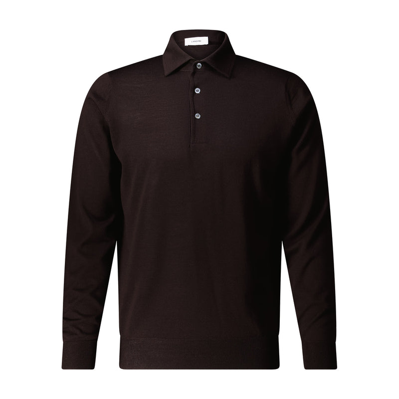 Poloshirt aus Wolle XXL / Dunkelbraun