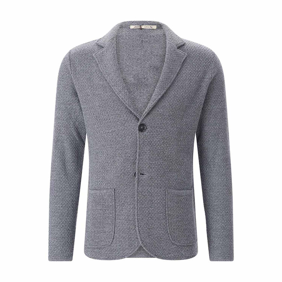 Stricksakko aus Schurwolle 54 / Grau