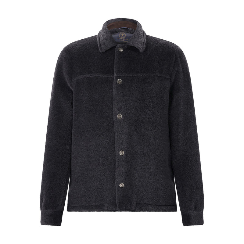 Overshirt aus Alpaka-Mix 56 / Schwarz