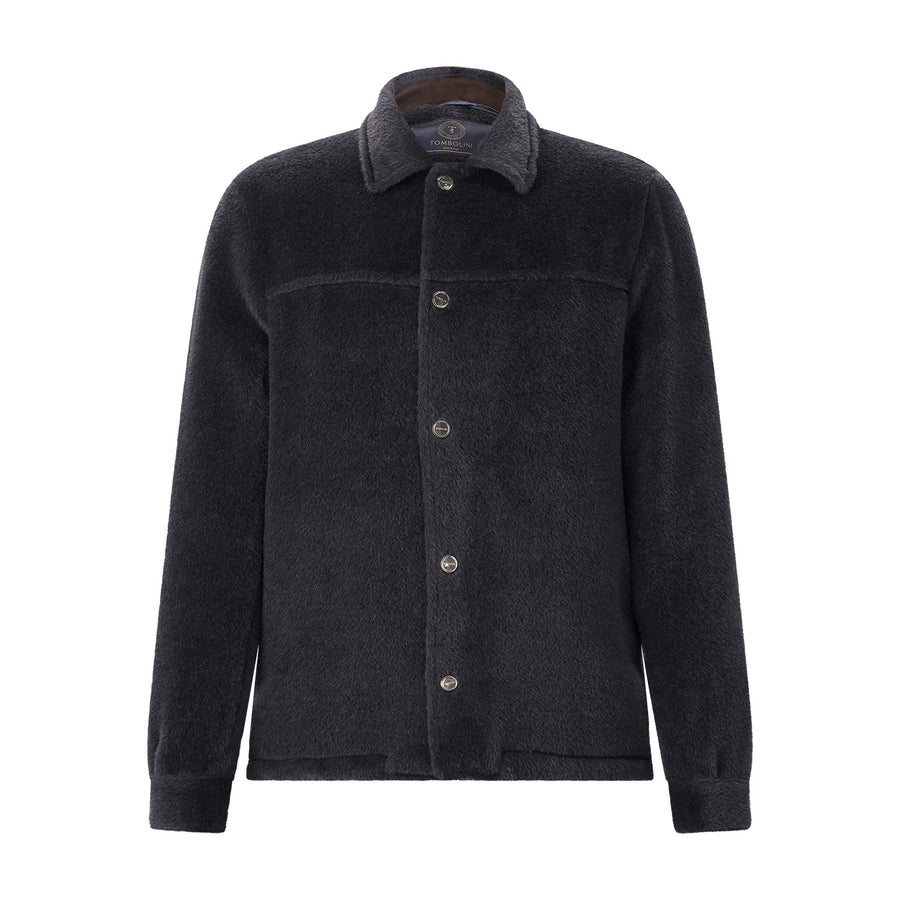 Overshirt aus Alpaka-Mix 56 / Schwarz