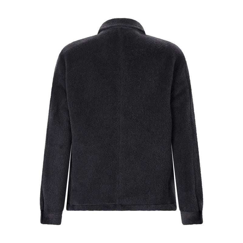 Overshirt aus Alpaka-Mix 56 / Schwarz