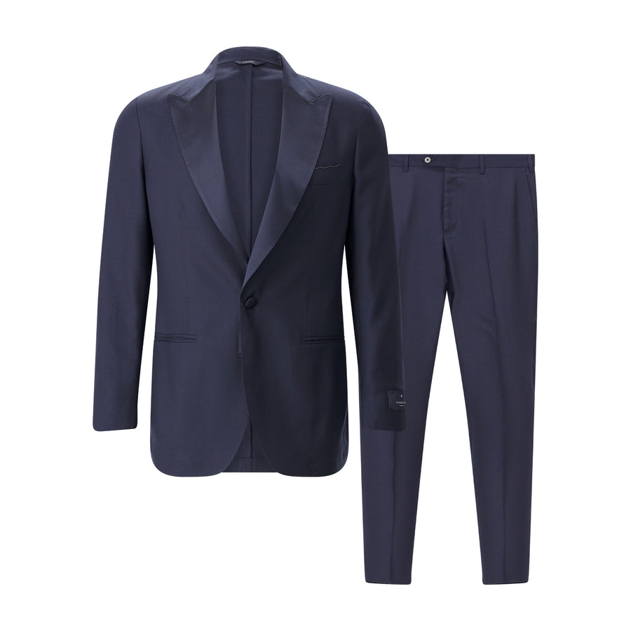Zweiteiliger Anzug aus Kaschmir & Seide 54 / Navy