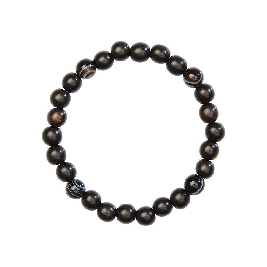 Ileana Makri Perlenarmband aus Ebenholz Herren