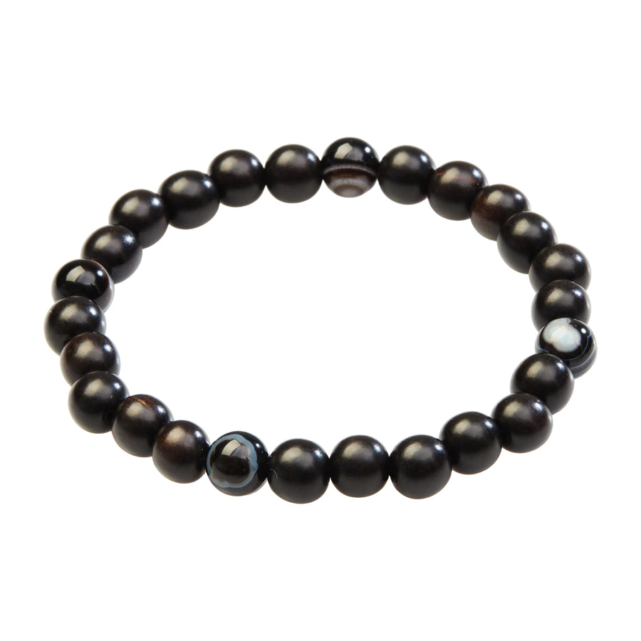 Ileana Makri Perlenarmband aus Ebenholz Herren