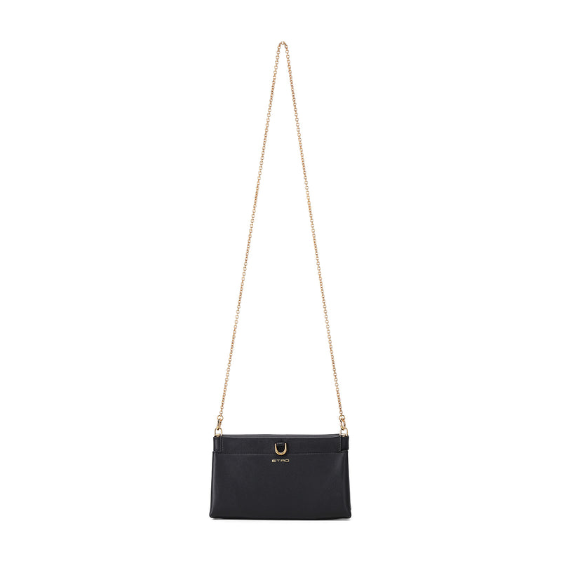 Mini Talk Clutch aus Leder One Size / Schwarz