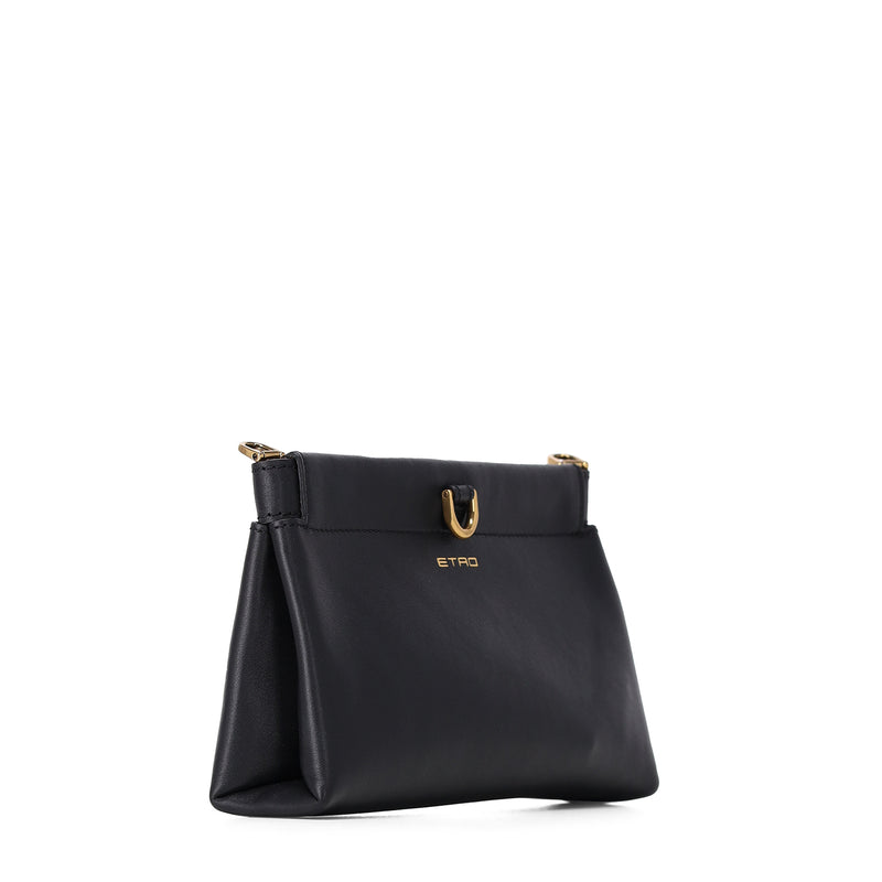 Mini Talk Clutch aus Leder One Size / Schwarz